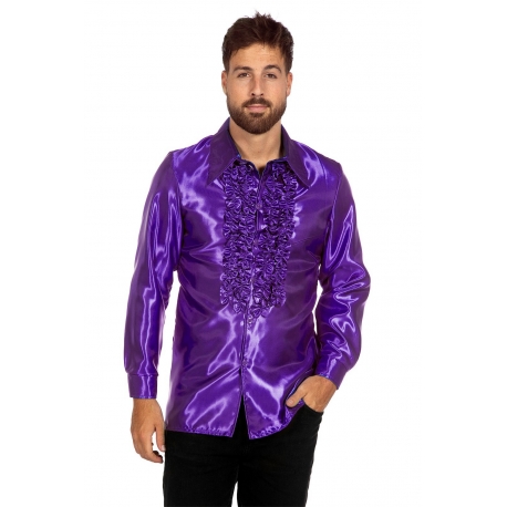 Location chemise disco violet