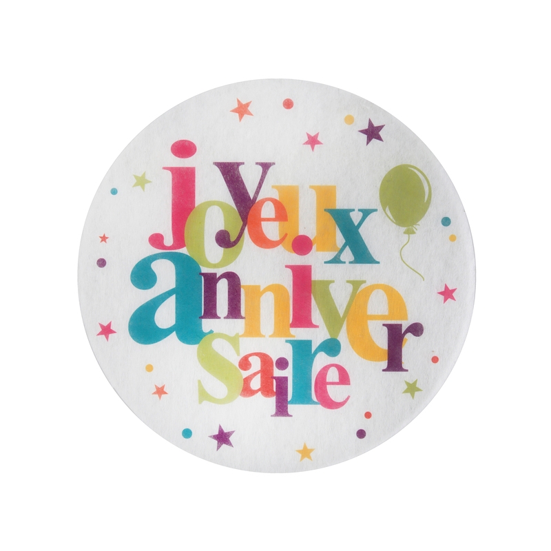 10 stickers joyeux anniversaire  Festif multicolore